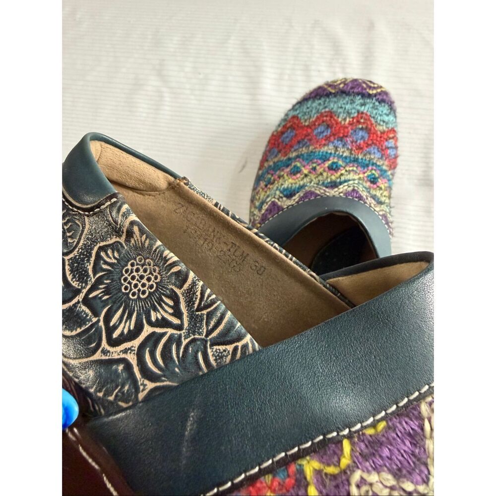 L'Artiste by Spring Step Zagabank Woven Leather Clogs Size 38 US 8 - Picture 9 of 9